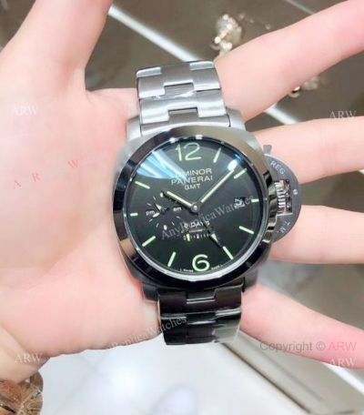 Replica Panerai Luminor GMT Watch Stainless Steel Gray Dial PAM233